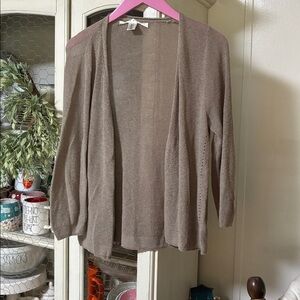 Max Studio Brown Open-Front Cardigan